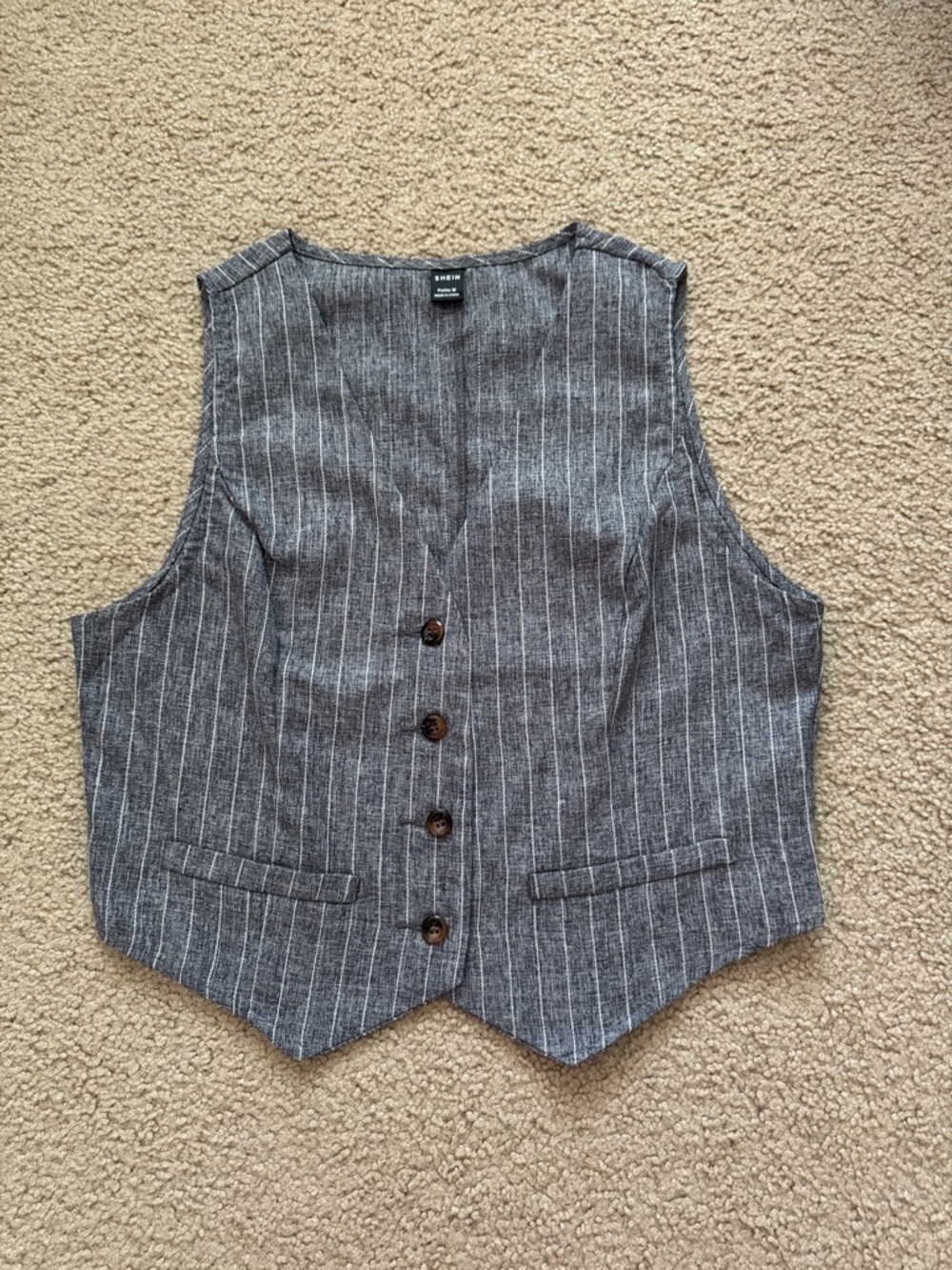 Gray Pinstriped Vest